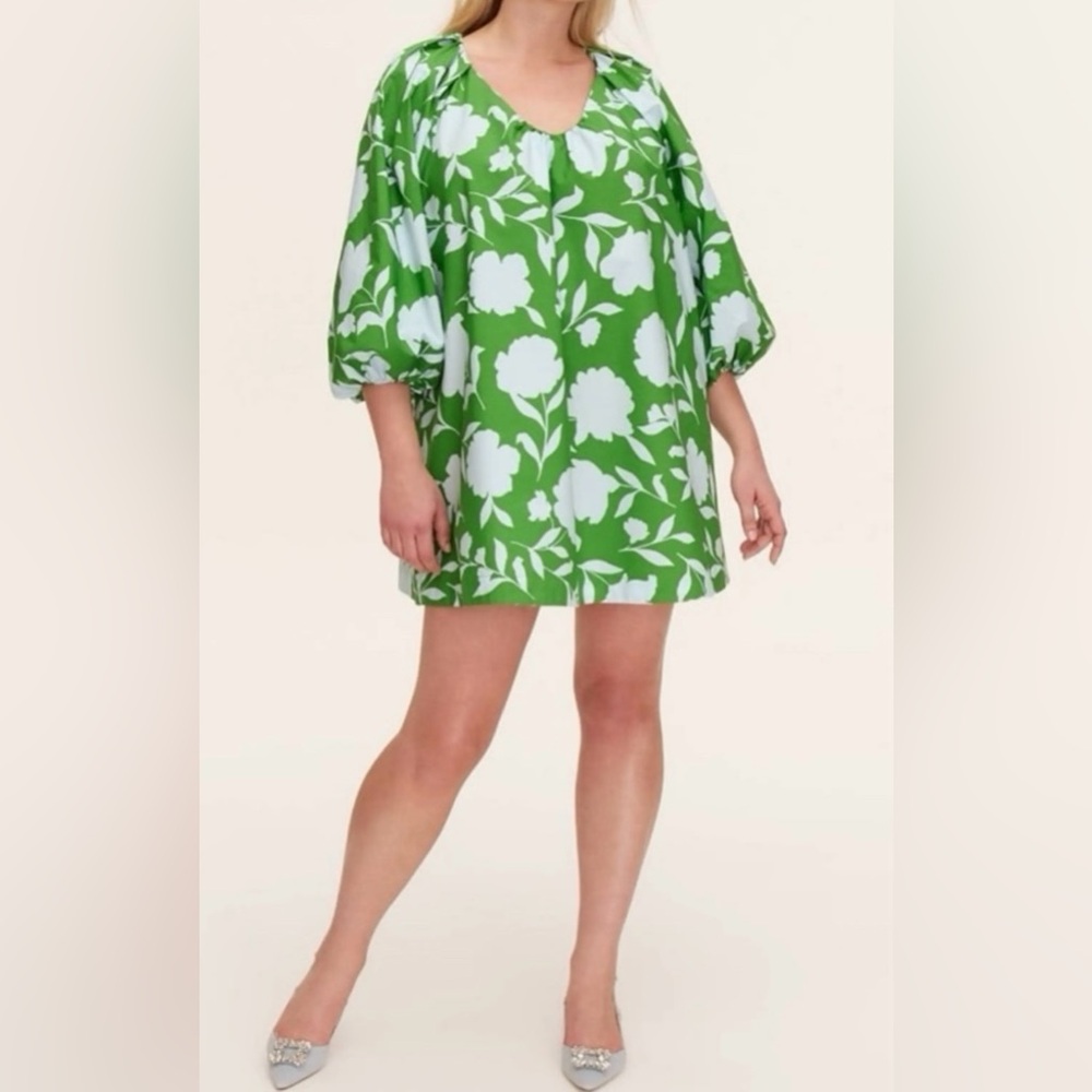 Kate Spade for Target Green Floral Puff Sleeve Dress